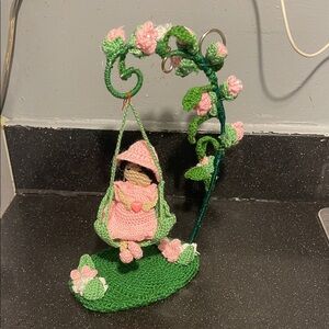 Handcrafted Crochet Fairy Swing Decor